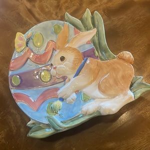 Fitz & Floyd Painting Easter Eggs porcelain decorative plate